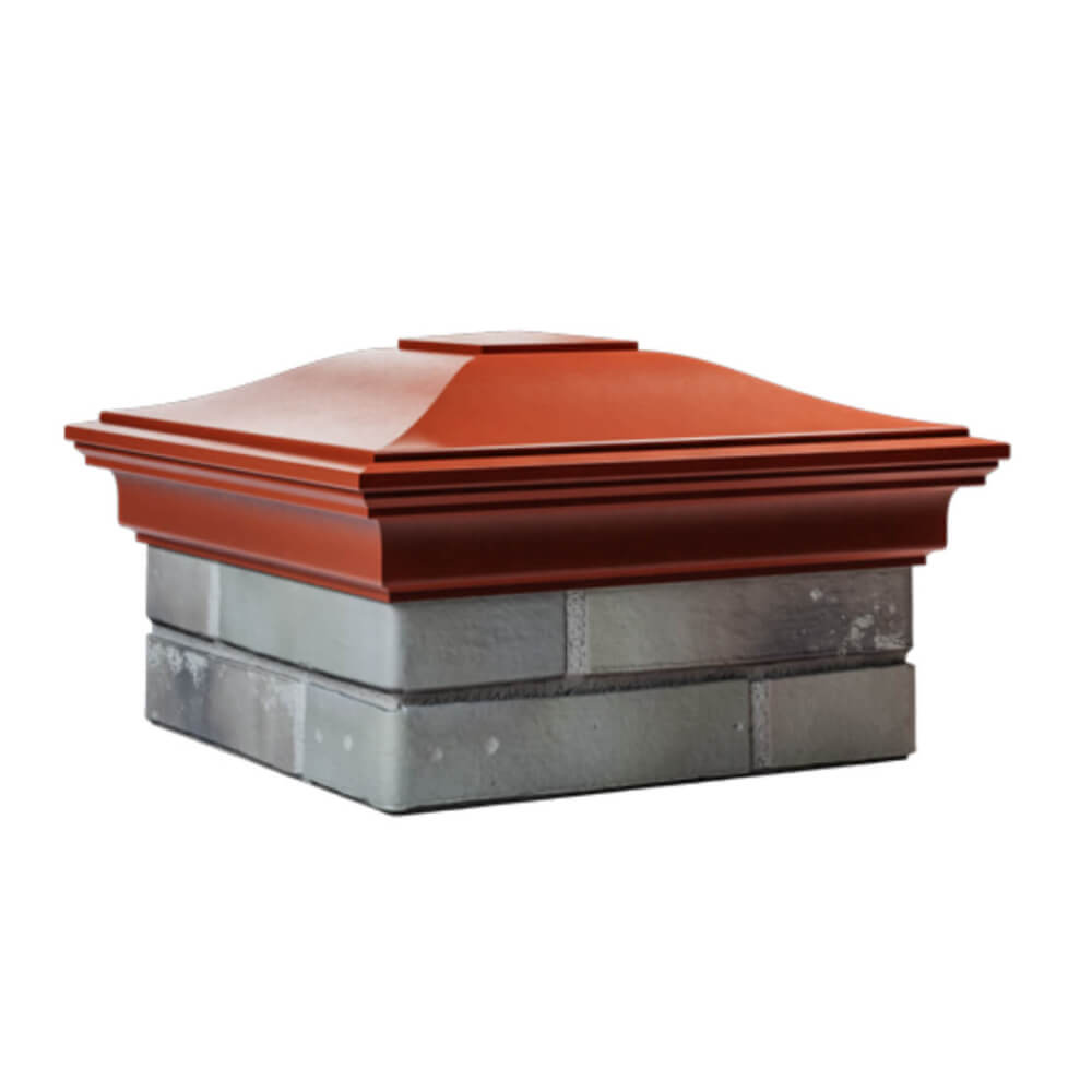 Колпак Zking Монблан Красный на столб 1.5х1.5 еврокирпича 0.7НФ (355х355мм) в Калуге фото