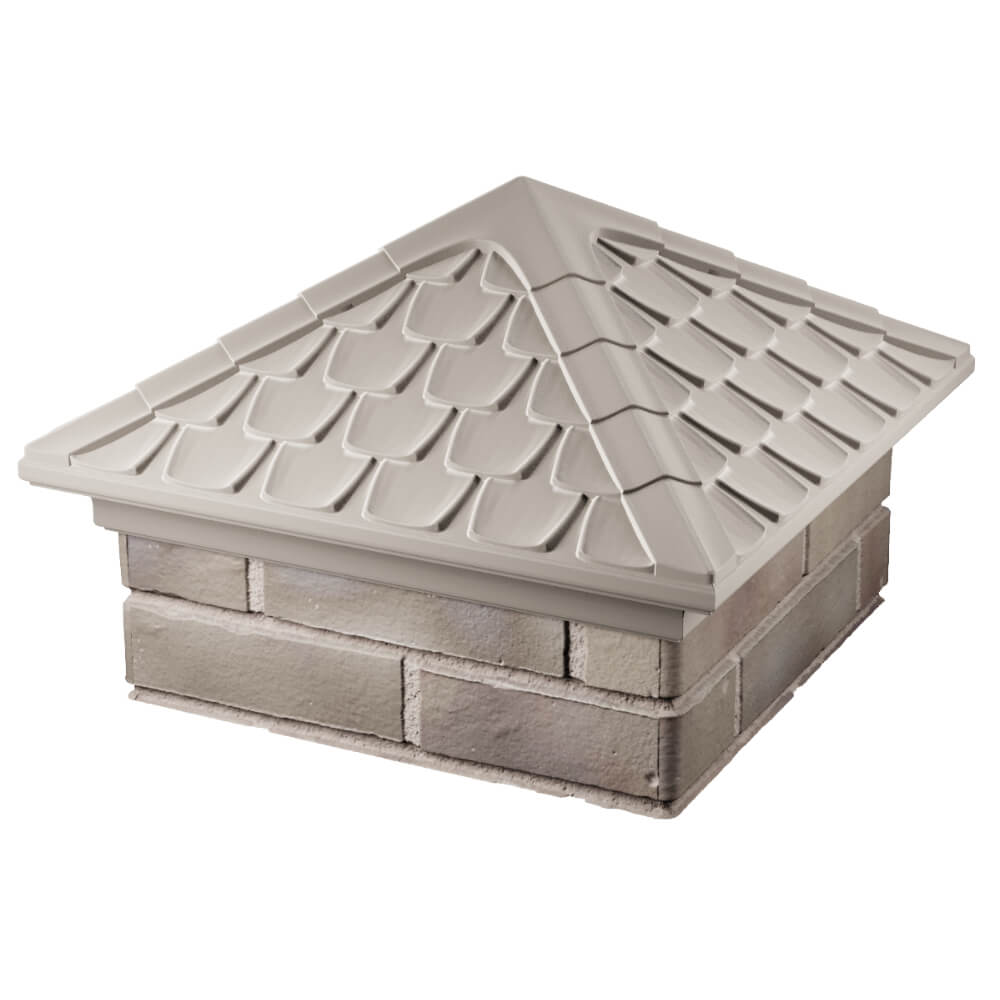 Колпак Zking Эльбрус Бежевый на столб 1.5х1.5 кирпича (385х385мм) в Калуге фото