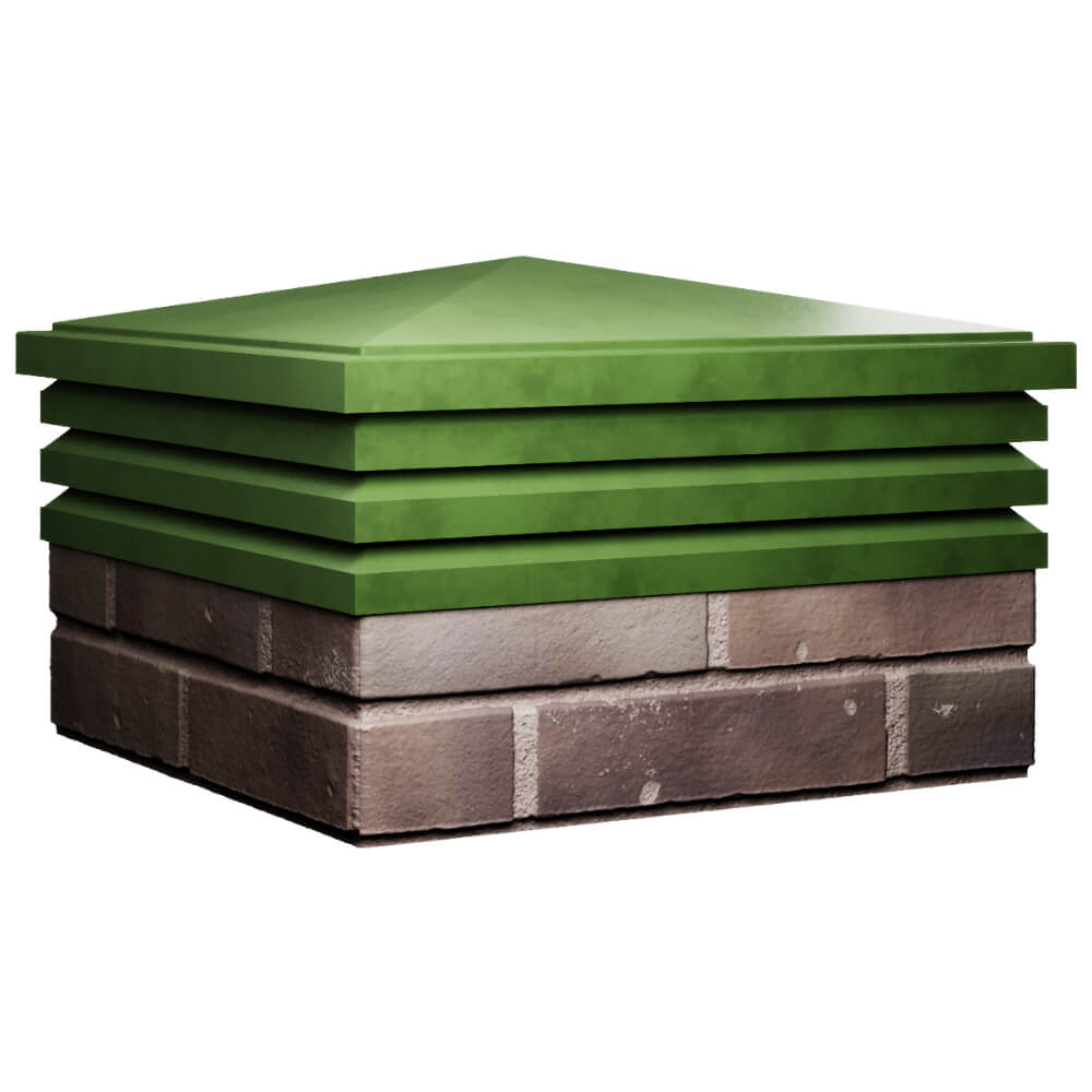 Колпак Zking Бона ХайТек Зеленый на столб 2х2 кирпича (513х513мм) в Калуге фото