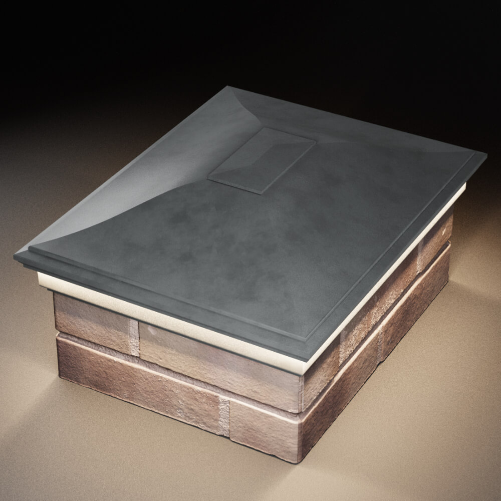 Колпак Zking Монблан Серый на столб 2х1.5 кирпича (515х385мм) c подсветкой в Калуге фото