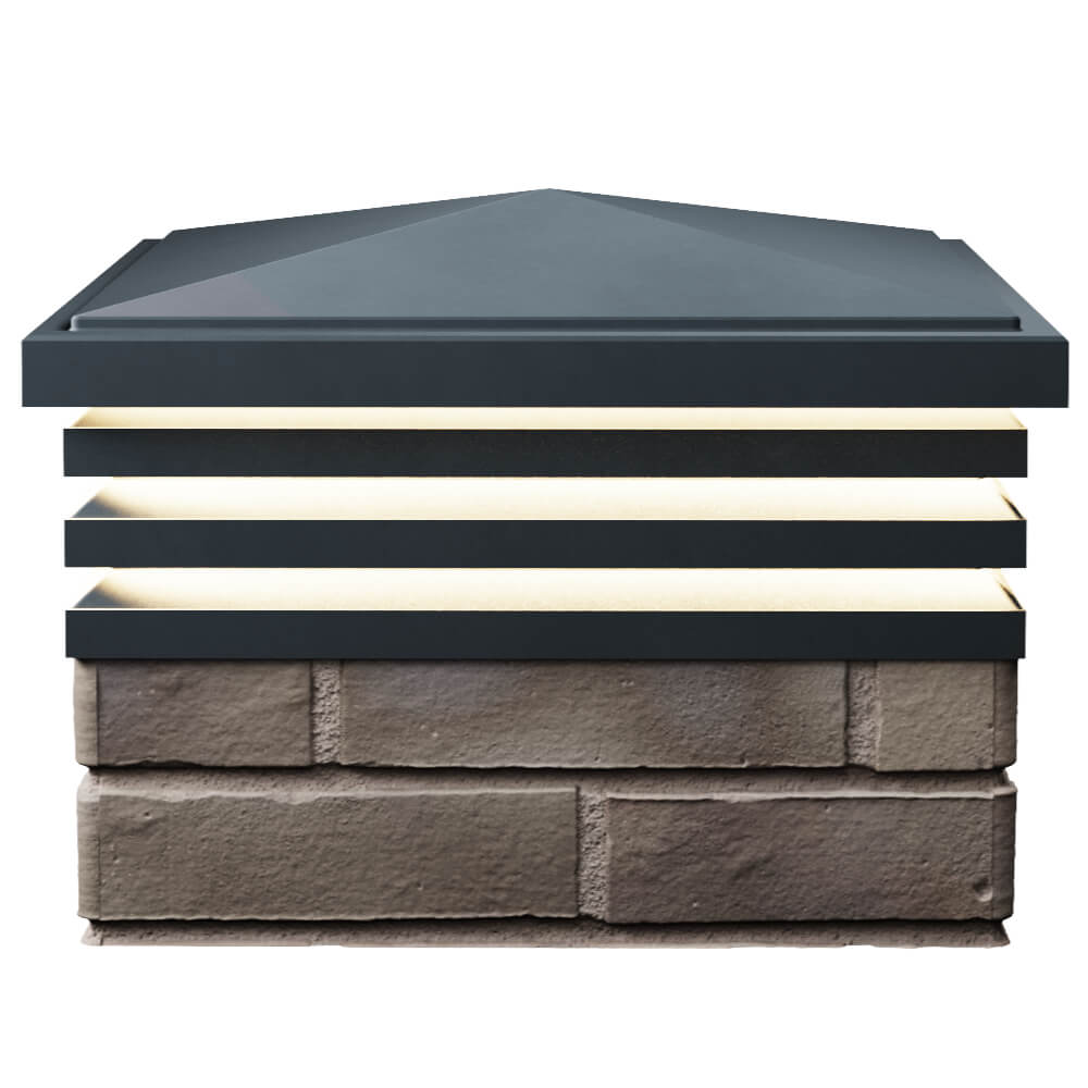 Колпак Zking Бона ХайТек Серый на столб 1.5х1.5 кирпича (385х385мм) с подсветкой в Калуге фото