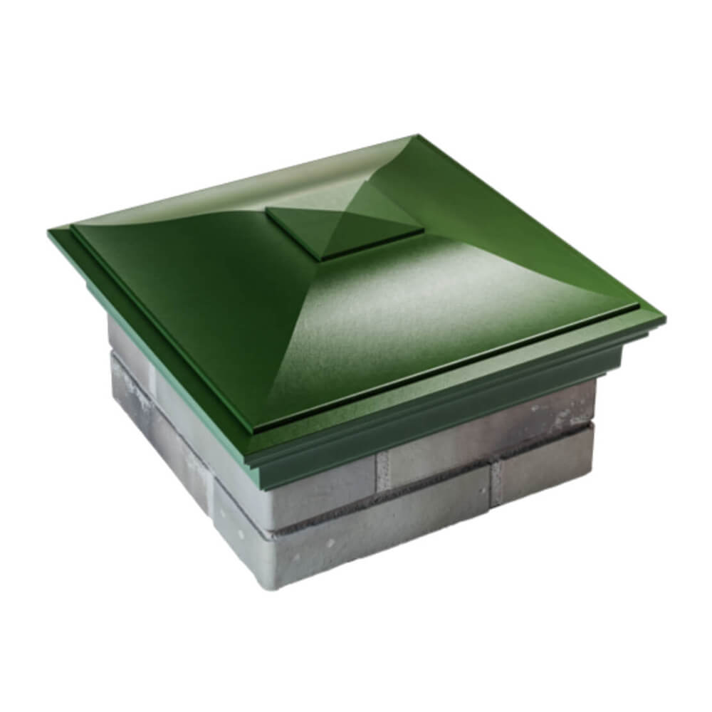 Колпак Zking Монблан Зеленый на столб 1.5х1.5 еврокирпича 0.7НФ (355х355мм) в Калуге фото