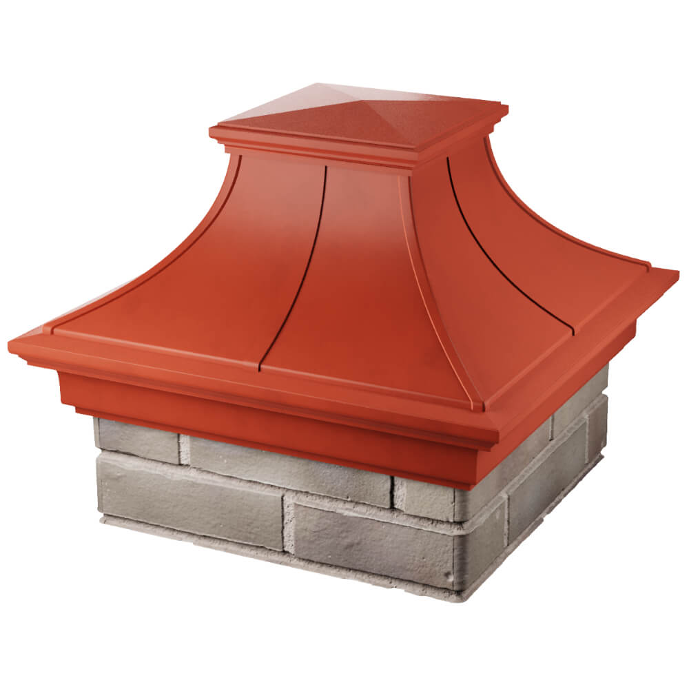 Колпак Zking Монблан Премиум Красный на столб 1.5х1.5 кирпича (385х385мм) в Калуге фото