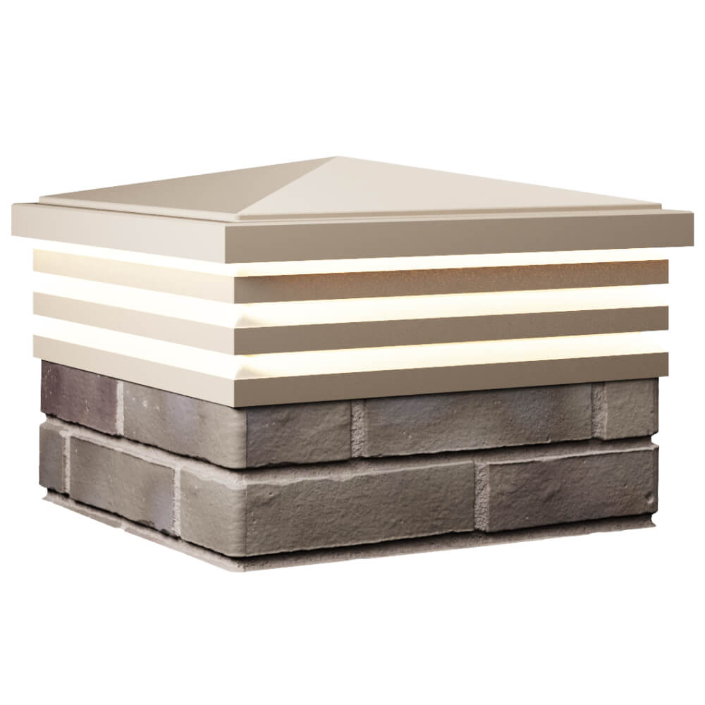 Колпак Zking Бона ХайТек Бежевый на столб 1.5х1.5 кирпича (385х385мм) с подсветкой в Калуге фото