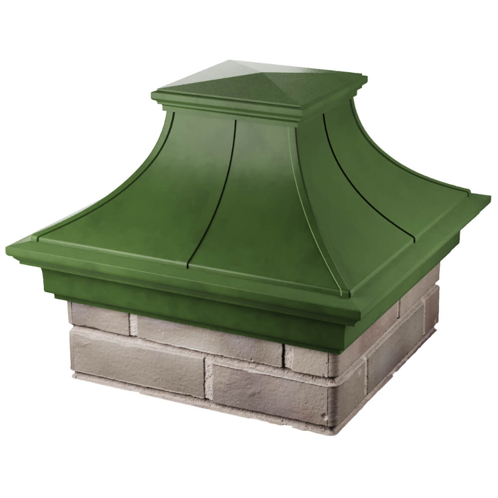 Колпак Zking Монблан Премиум Зеленый на столб 1.5х1.5 кирпича (385х385мм) в Калуге фото