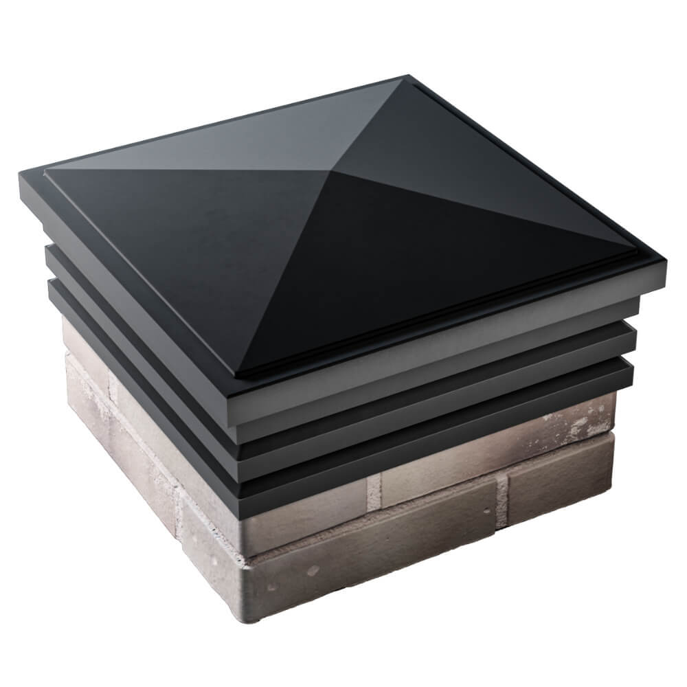 Колпак Zking Бона ХайТек Черный на столб 1.5х1.5 кирпича (385х385мм) в Калуге фото