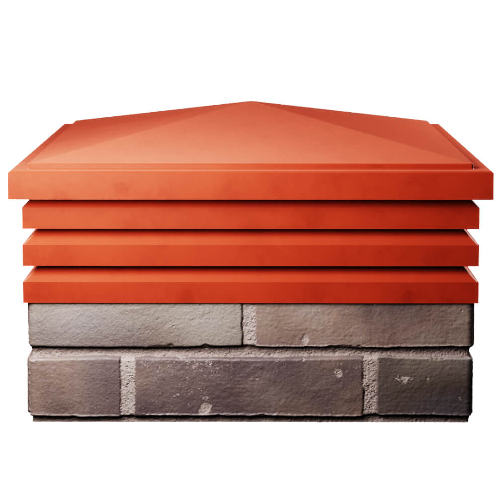 Колпак Zking Бона ХайТек Красный на столб 2х2 кирпича (513х513мм) Калуга фото