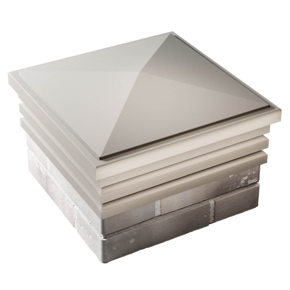 Колпак Zking Бона ХайТек Бежевый на столб 1.5х1.5 кирпича (385х385мм) в Калуге фото