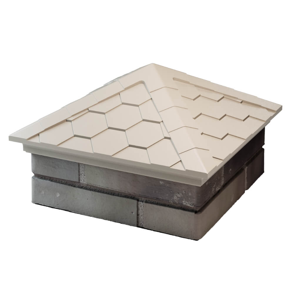 Колпак Zking Эверест Бежевый на столб 1.5х1.5 кирпича (390х390мм) в Калуге фото