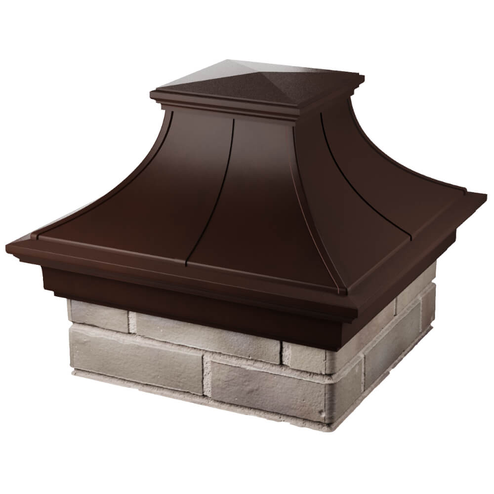 Колпак Zking Монблан Премиум Коричневый на столб 1.5х1.5 кирпича (385х385мм) в Калуге фото