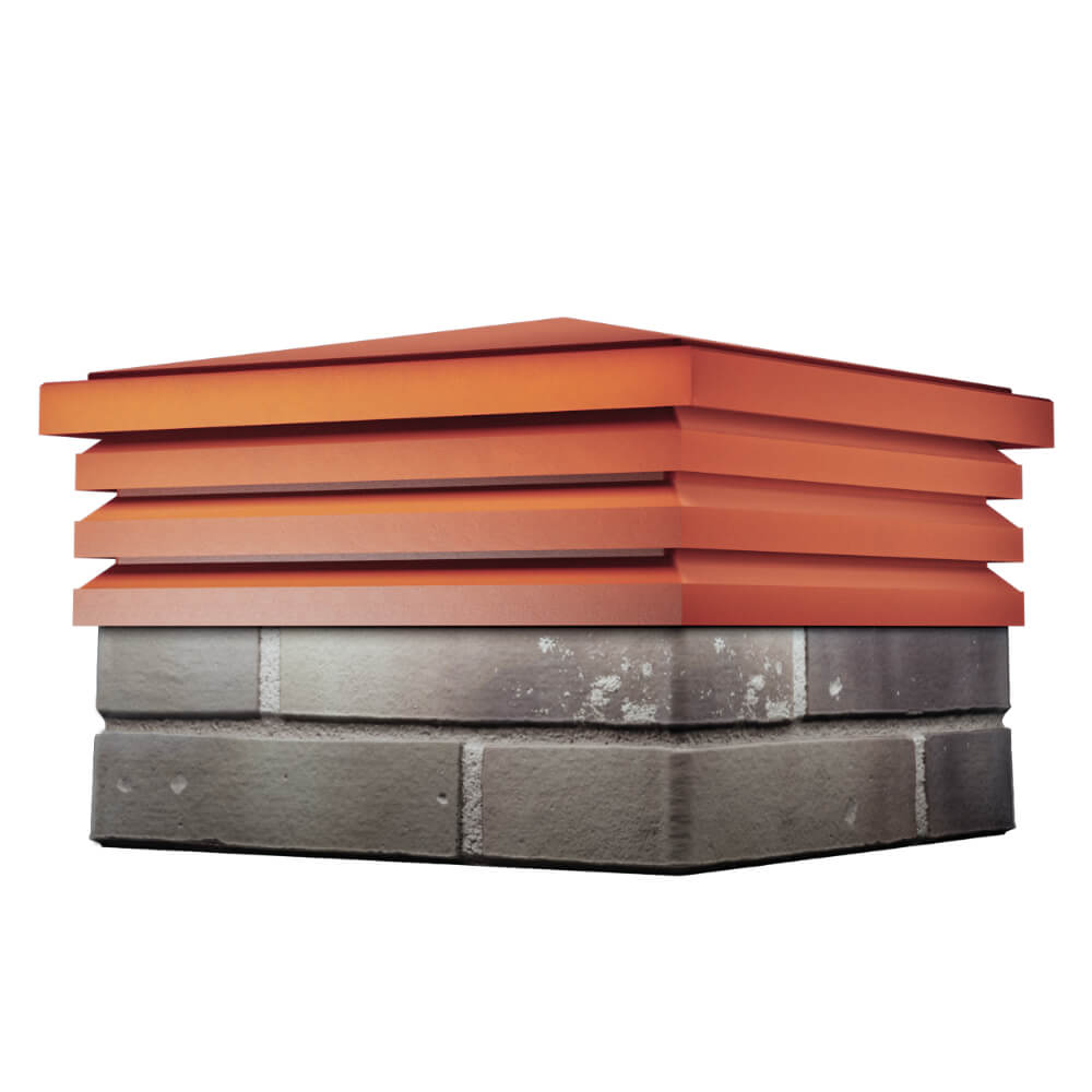 Колпак Zking Бона ХайТек Красный на столб 1.5х1.5 кирпича (385х385мм) в Калуге фото