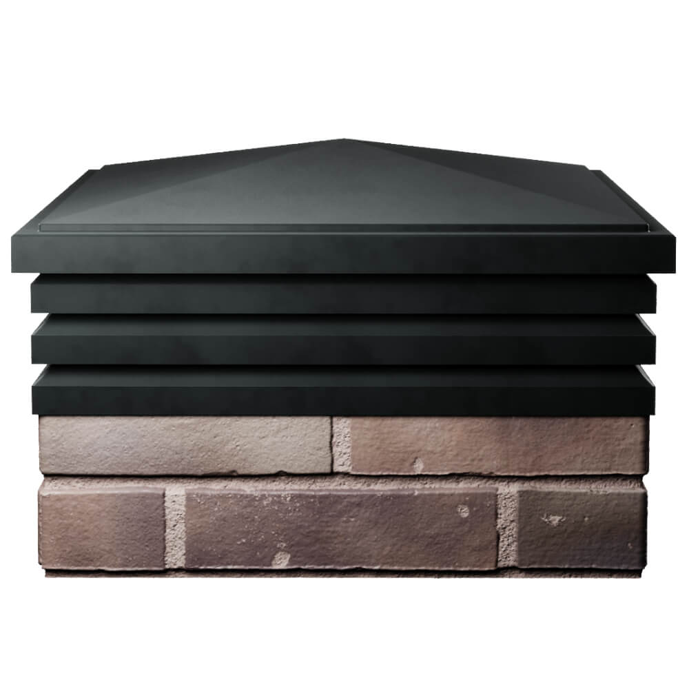 Колпак Zking Бона ХайТек Черный на столб 2х2 кирпича (513х513мм) Калуга фото