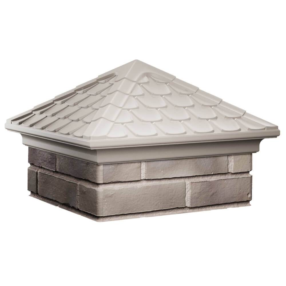 Колпак Zking Эльбрус Бежевый на столб 1.5х1.5 кирпича (385х385мм) в Калуге фото