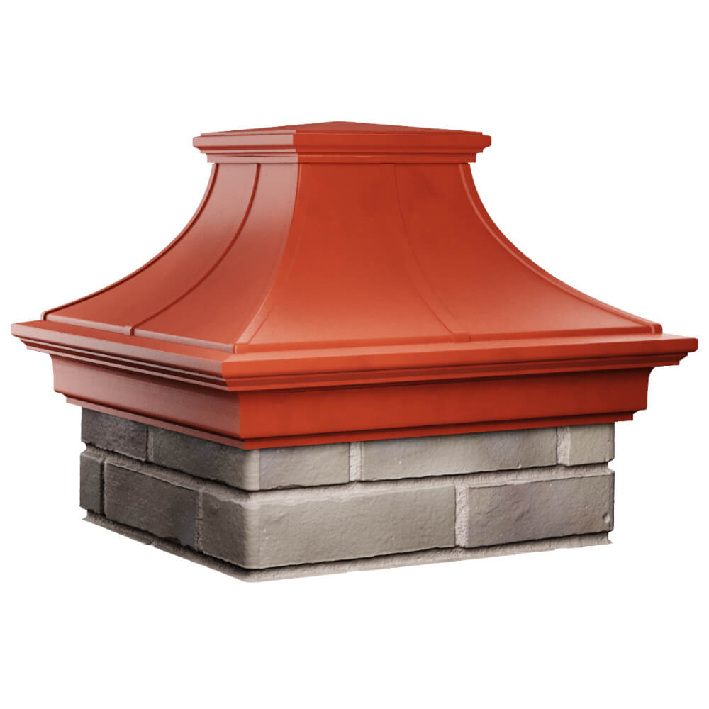 Колпак Zking Монблан Премиум Красный на столб 1.5х1.5 кирпича (385х385мм) в Калуге фото