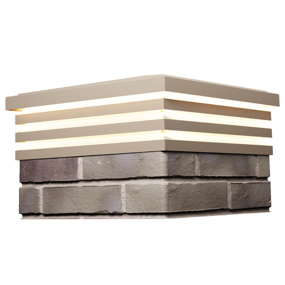 Колпак Zking Бона ХайТек Бежевый на столб 1.5х1.5 кирпича (385х385мм) с подсветкой в Калуге фото