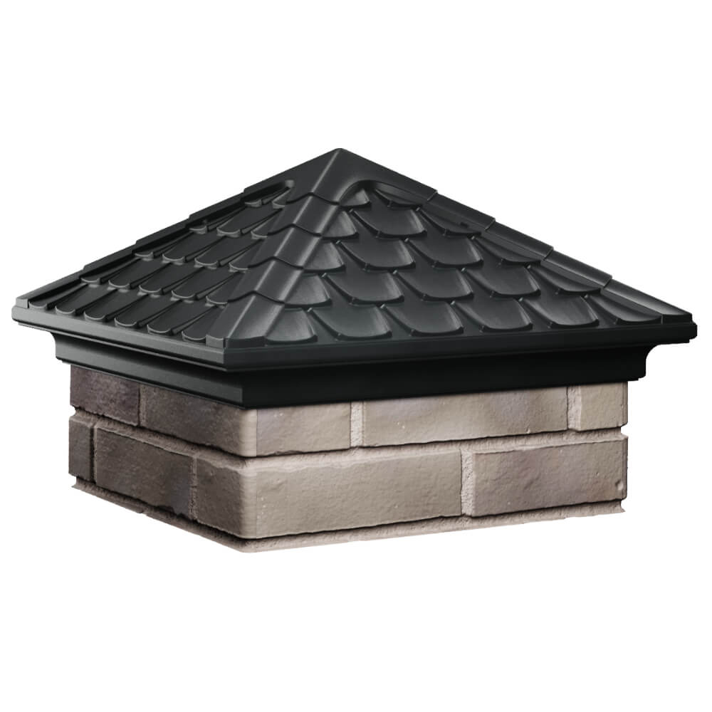 Колпак Zking Эльбрус Черный на столб 1.5х1.5 кирпича (385х385мм) в Калуге фото