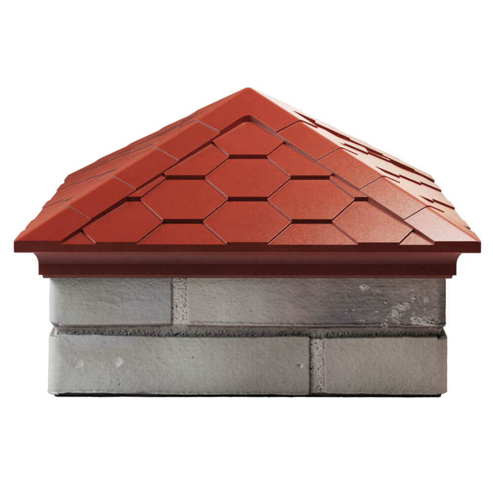 Колпак Zking Эверест Красный на столб 1.5х1.5 кирпича (390х390мм) Калуга фото