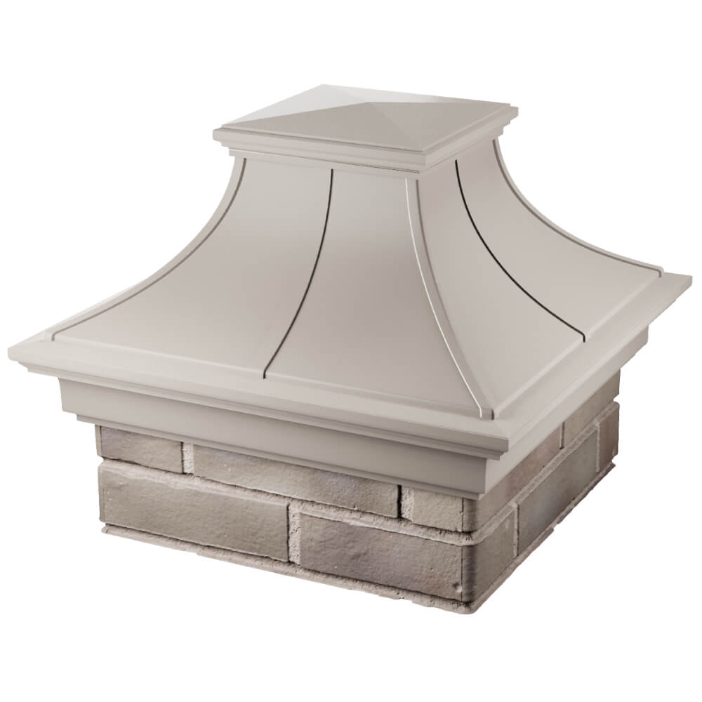 Колпак Zking Монблан Премиум Бежевый на столб 1.5х1.5 кирпича (385х385мм) в Калуге фото