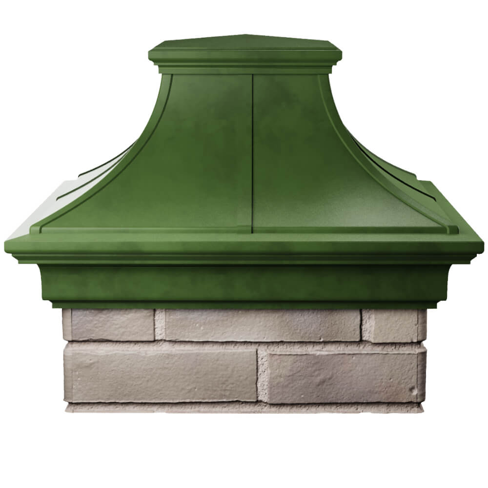 Колпак Zking Монблан Премиум Зеленый на столб 1.5х1.5 кирпича (385х385мм) Калуга фото