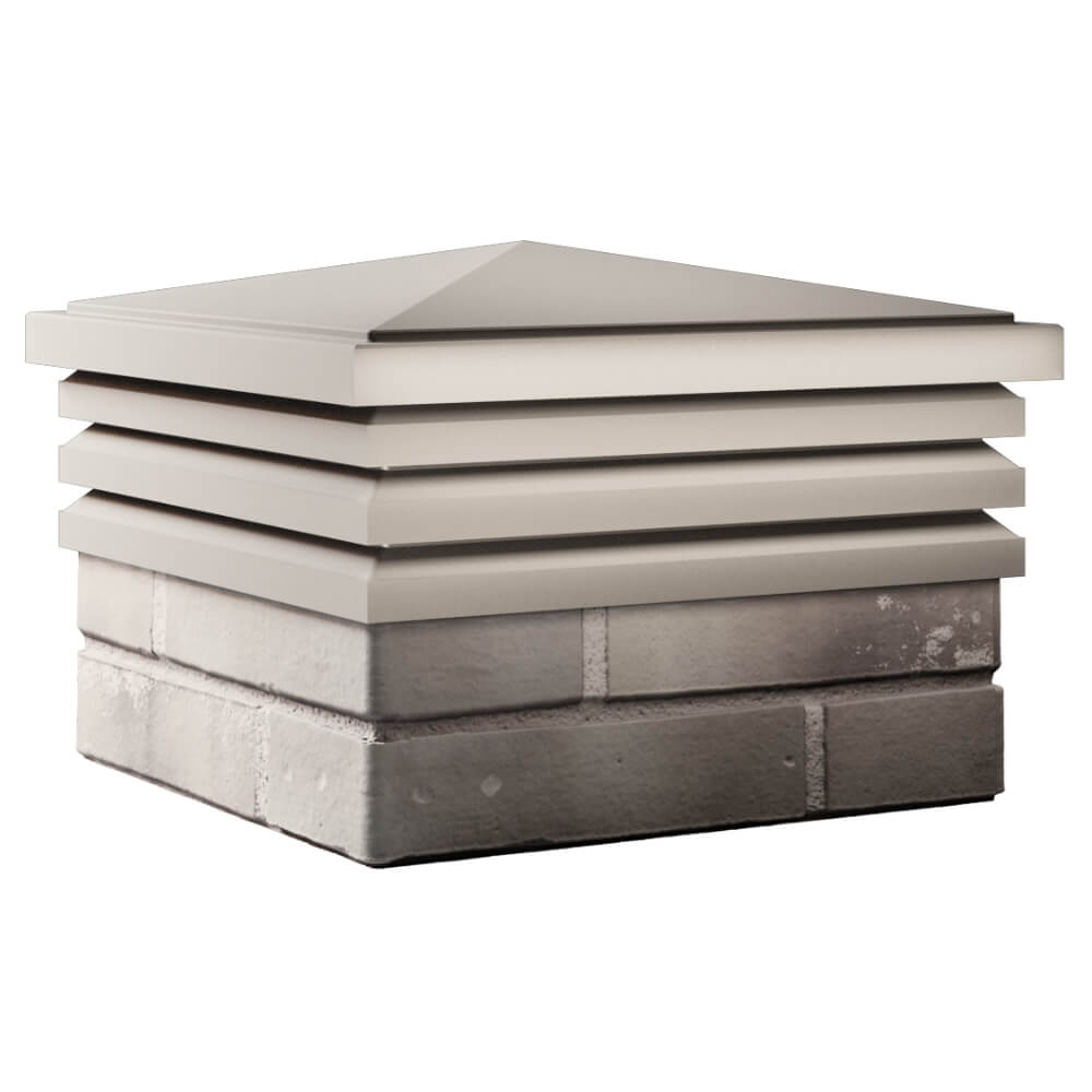 Колпак Zking Бона ХайТек Бежевый на столб 1.5х1.5 кирпича (385х385мм) в Калуге фото