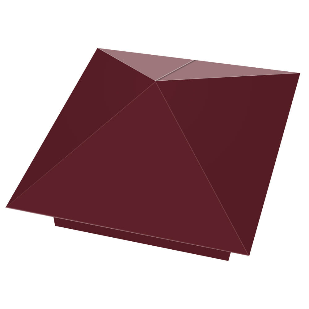 Колпак металлический 390х390мм RAL3005 Красное Вино заборный Калуга фото