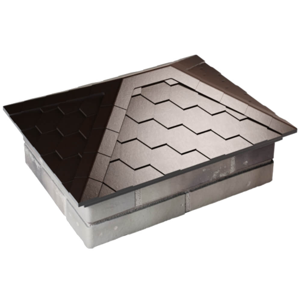 Колпак Zking Эверест Коричневый на столб 2х1.5 кирпича (520х390мм) Калуга фото