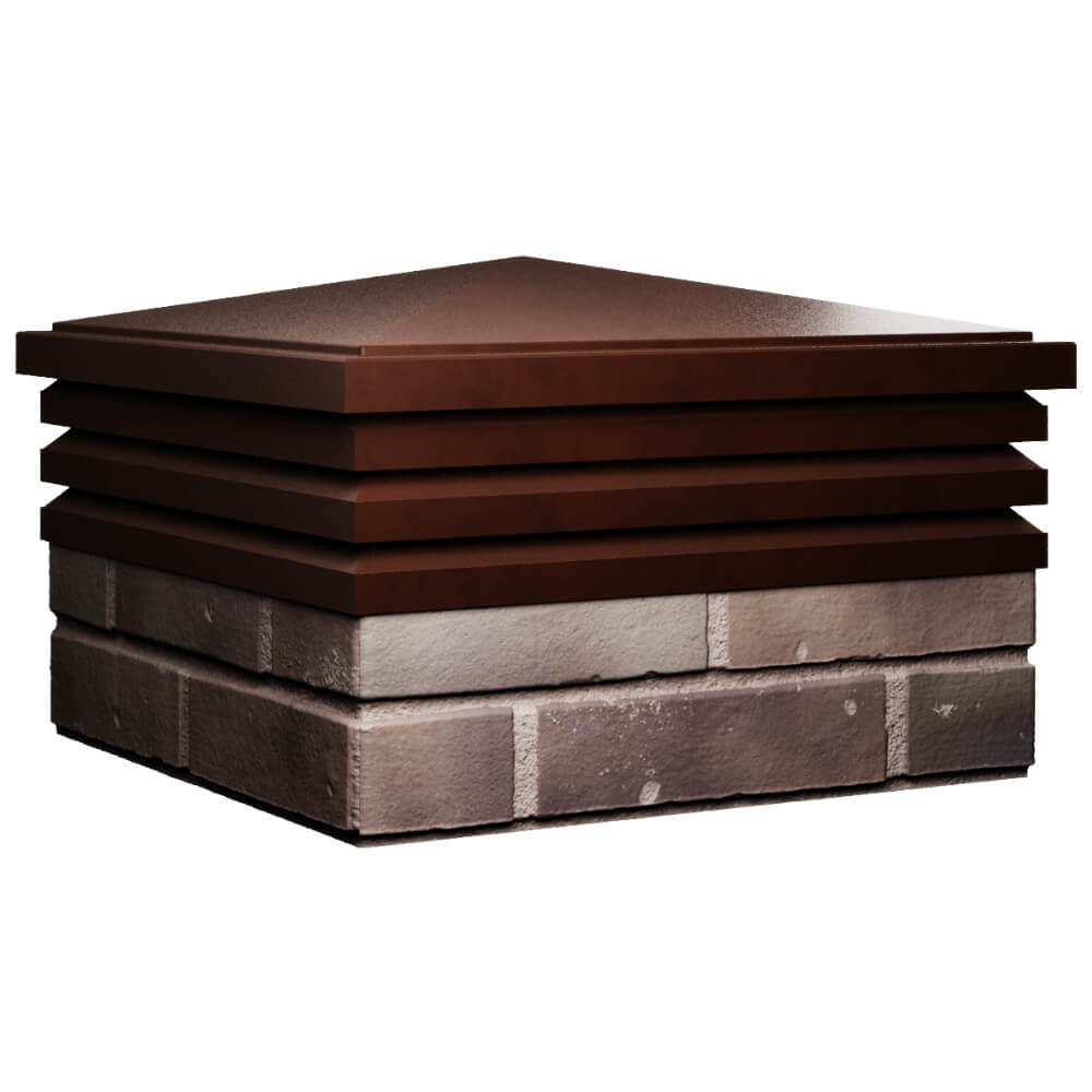 Колпак Zking Бона ХайТек Коричневый на столб 2х2 кирпича (513х513мм) в Калуге фото