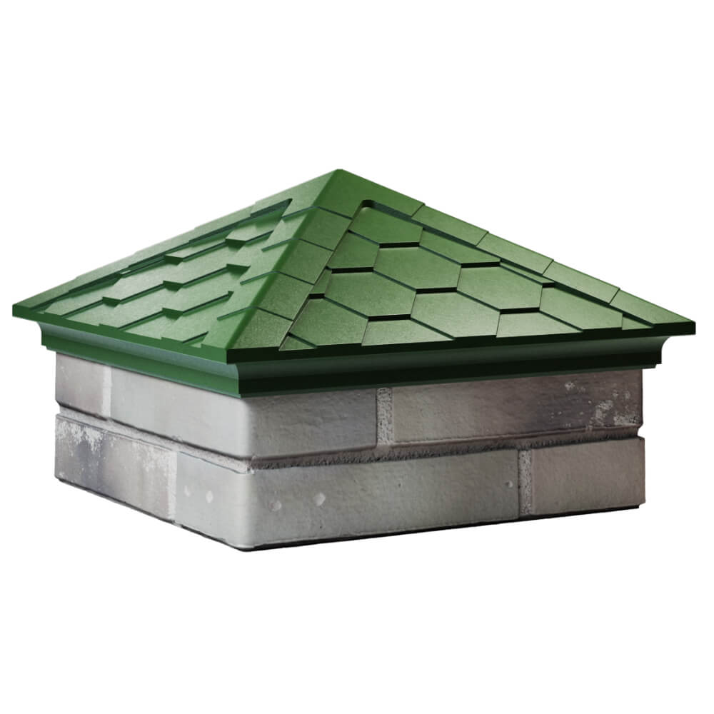 Колпак Zking Эверест Зеленый на столб 1.5х1.5 кирпича (390х390мм) в Калуге фото