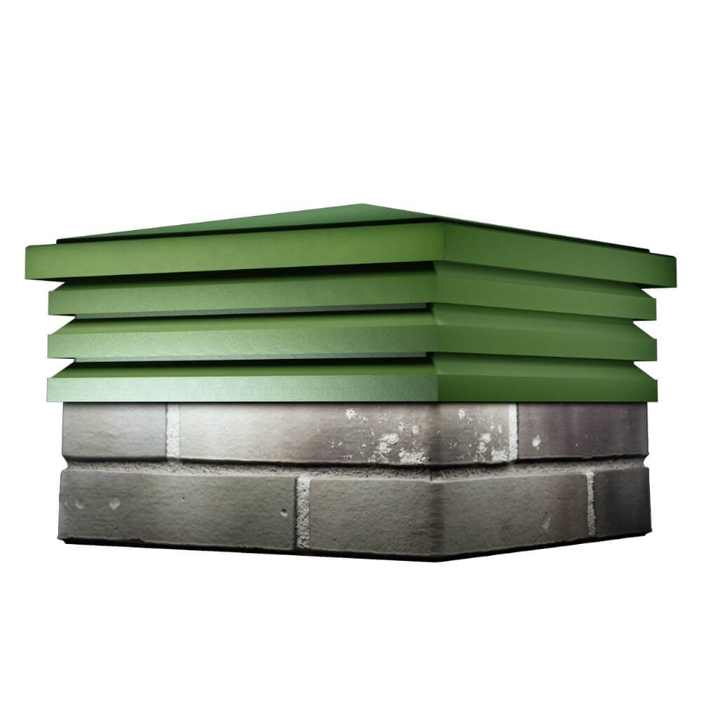 Колпак Zking Бона ХайТек Зеленый на столб 1.5х1.5 кирпича (385х385мм) в Калуге фото