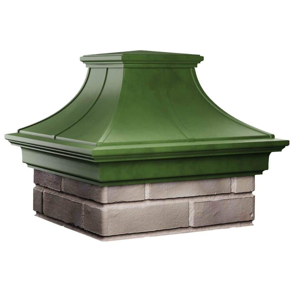 Колпак Zking Монблан Премиум Зеленый на столб 1.5х1.5 кирпича (385х385мм) в Калуге фото