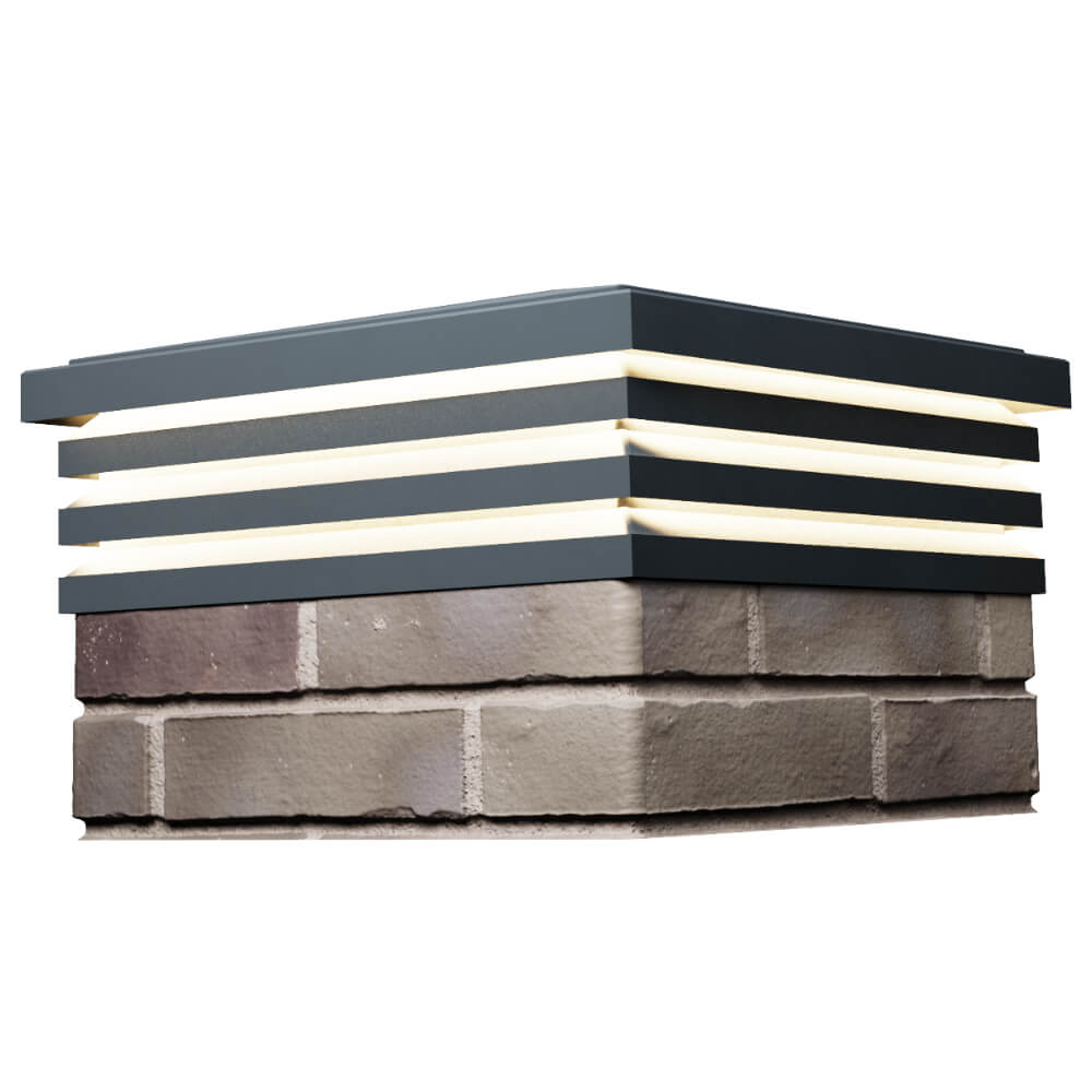 Колпак Zking Бона ХайТек Серый на столб 1.5х1.5 кирпича (385х385мм) с подсветкой в Калуге фото