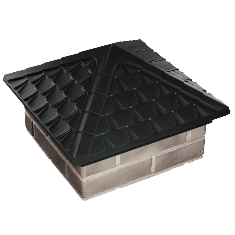 Колпак Zking Эльбрус Черный на столб 1.5х1.5 кирпича (385х385мм) в Калуге фото