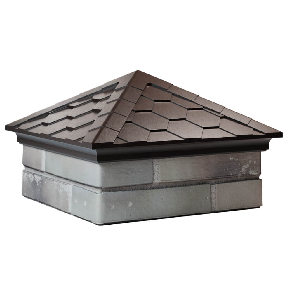 Колпак Zking Эверест Коричневый на столб 1.5х1.5 кирпича (390х390мм) в Калуге фото