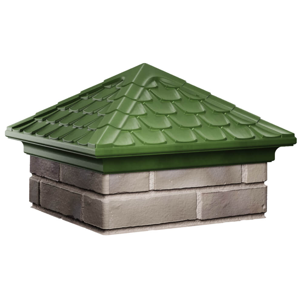 Колпак Zking Эльбрус Зеленый на столб 1.5х1.5 кирпича (385х385мм) в Калуге фото