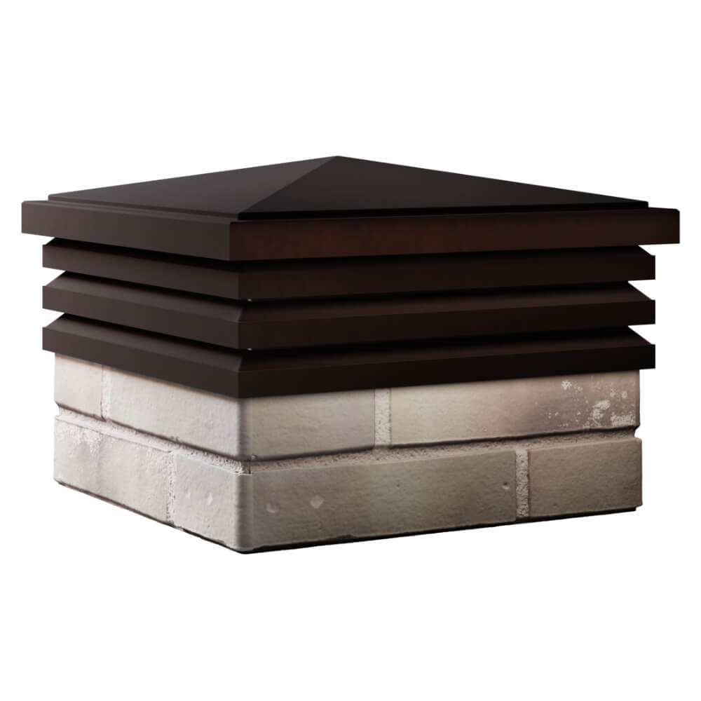 Колпак Zking Бона ХайТек Коричневый на столб 1.5х1.5 кирпича (385х385мм) в Калуге фото