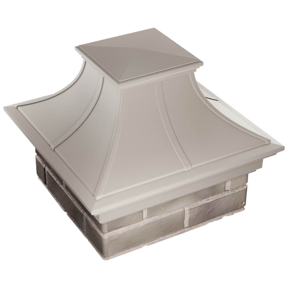 Колпак Zking Монблан Премиум Бежевый на столб 1.5х1.5 кирпича (385х385мм) в Калуге фото