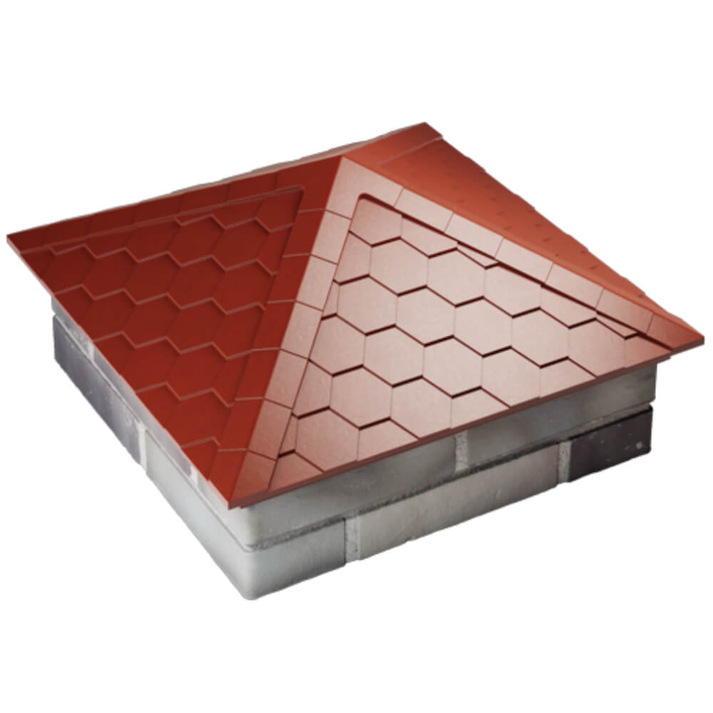 Колпак Zking Эверест Красный на столб 2х2 кирпича (535х535мм) Калуга фото